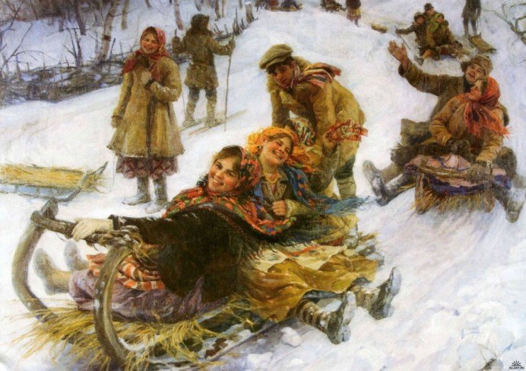 Зимние славянские забавы с историей в тысячи лет Zima-ros-sani-3-740x523