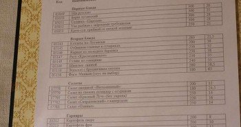 меню столовой Сомина ЛНР