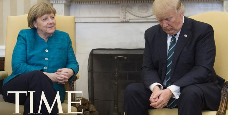Трамп рассказал, почему не пожал руку Меркель. Видео.