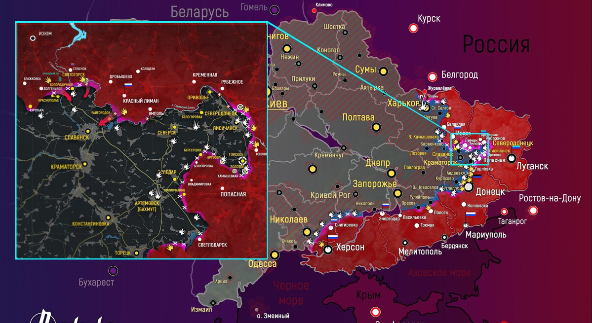 Актуальная карта боевых действий на украине на сегодня последняя версия