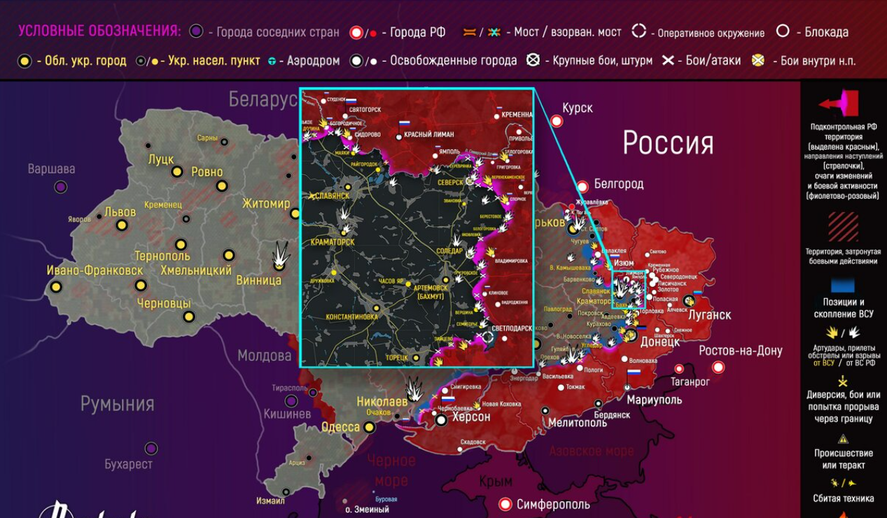 Карта украины военное положение