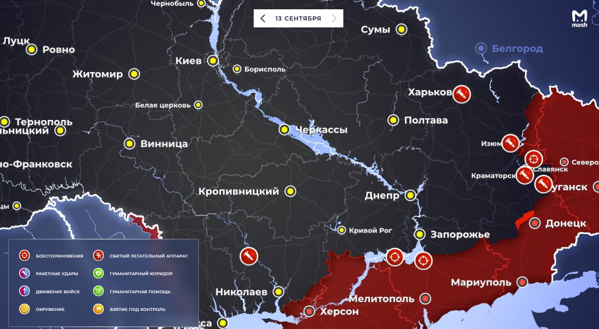 Карта украины красное